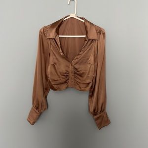 Altar’d state brown silky top